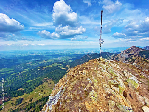 Alpine peak of Stäfeliflue (Staefeliflue or Stafeliflue) in the Swiss mountain range of Pilatus and in the Emmental Alps, Alpnach - Canton of Obwalden, Switzerland (Kanton Obwalden, Schweiz) photo