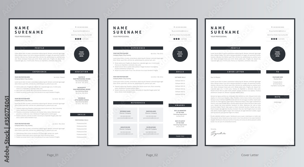 Professional Resume/CV And Cover Letter Template Design