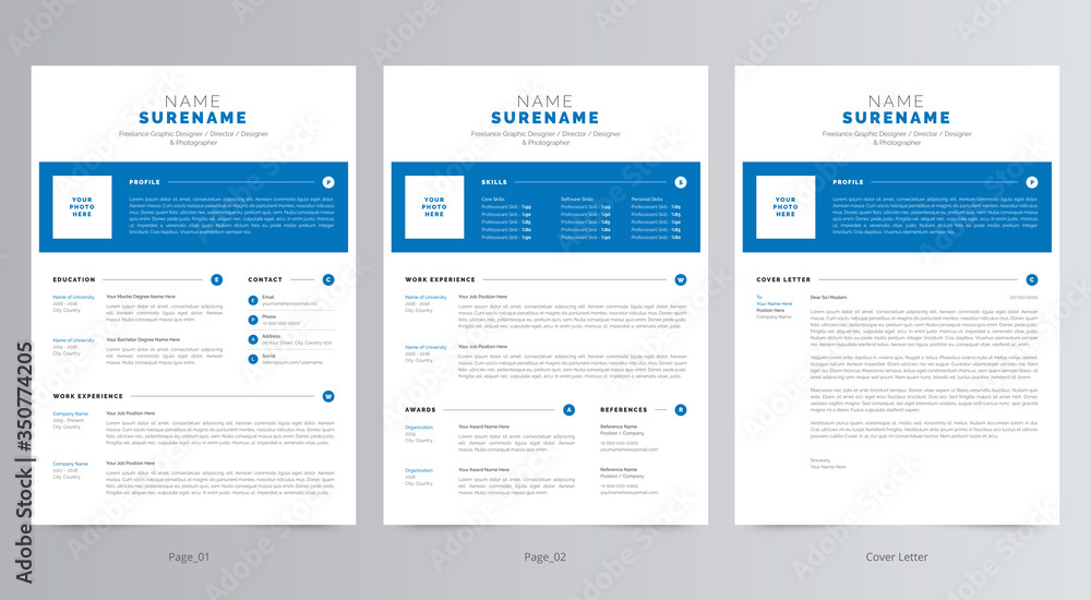 Professional Resume/CV And Cover Letter Template Design Professional Resume/CV And Cover Letter Template Design