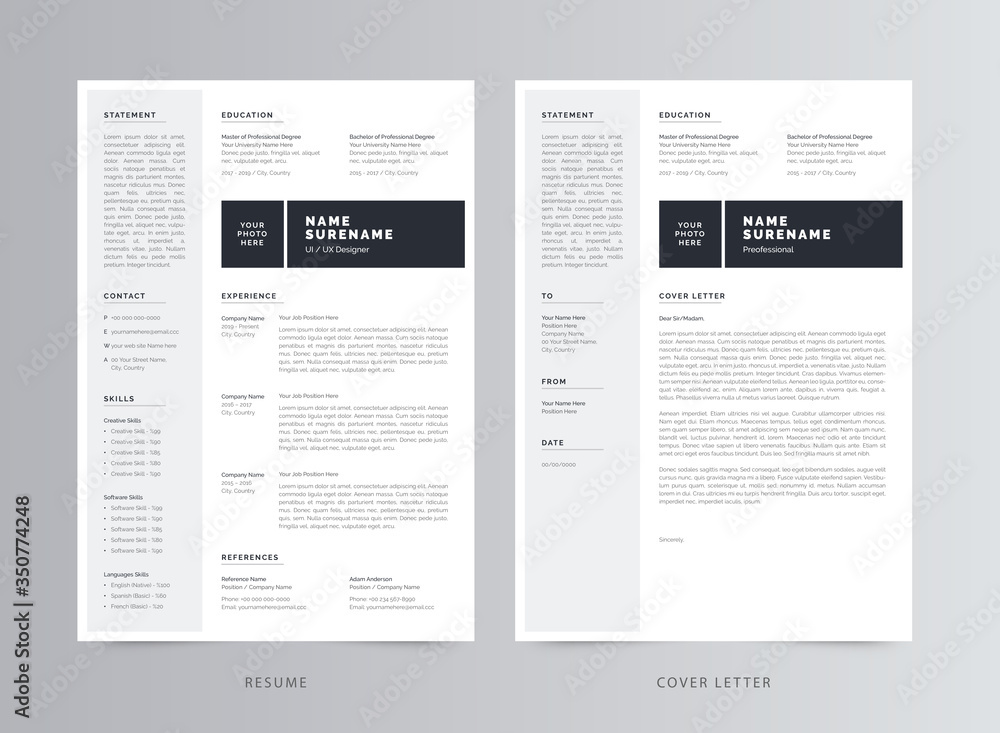 Professional Resume/CV And Cover Letter Template Design