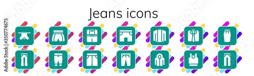jeans icon set