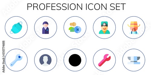 profession icon set