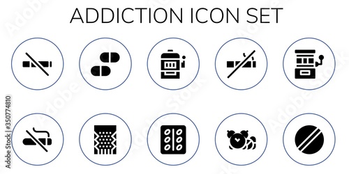 addiction icon set