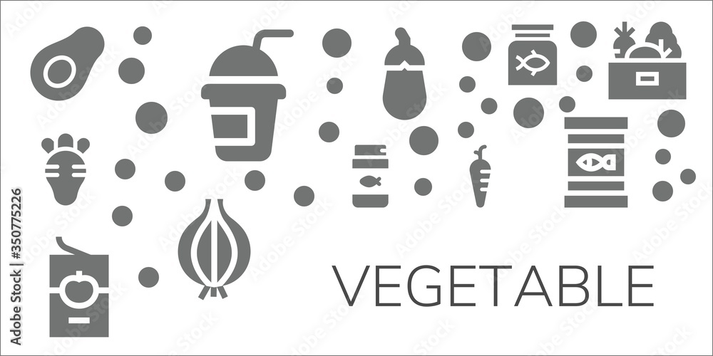 Modern Simple Set of vegetable Vector filled Icons
