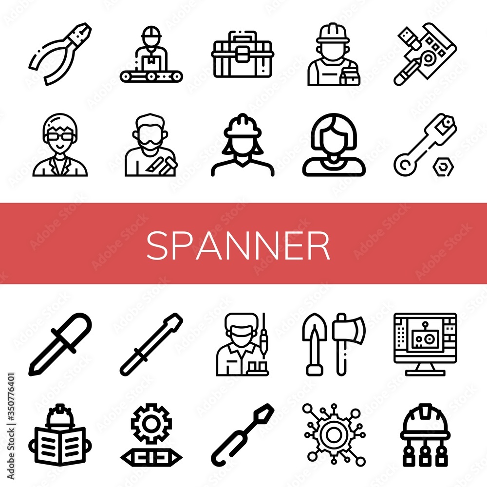 Fototapeta premium spanner icon set
