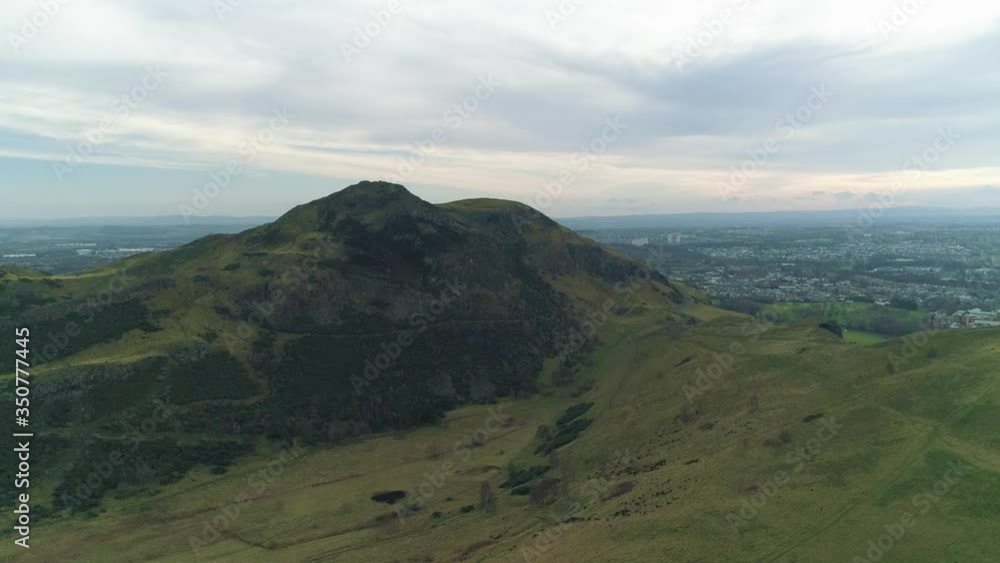 High Aerial view of Arthurs Seat and adjoining Salisbury Crags High Aerial view of Arthurs Seat and adjoining Salisbury Crags
