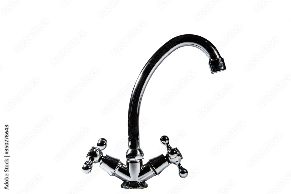 faucet mixer for cold and hot water on a white background faucet mixer for cold and hot water on a white background