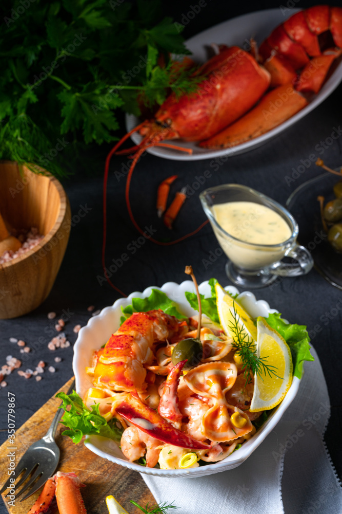 Lobster - crab salad with pasta Lobster - crab salad with pasta