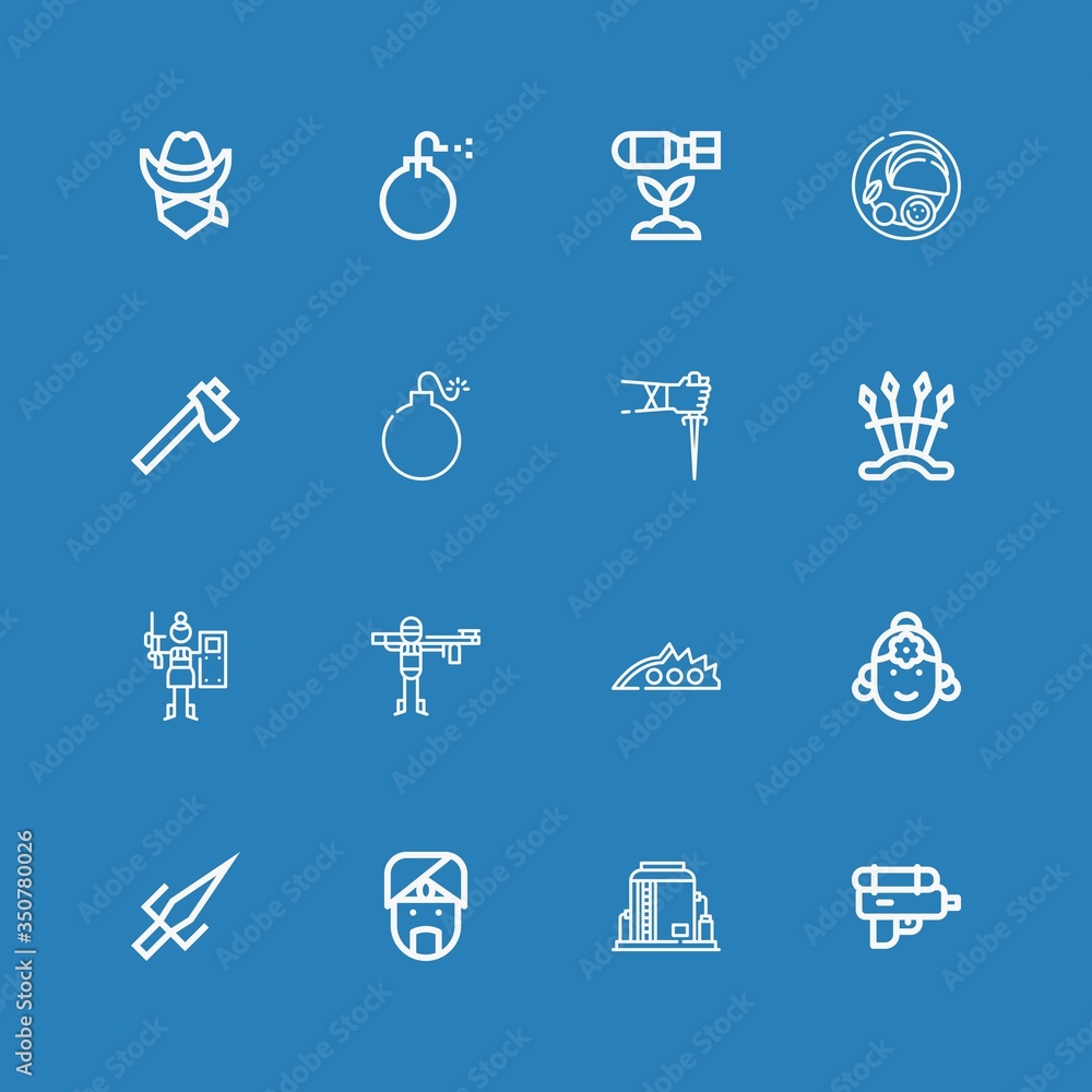 Editable 16 weapon icons for web and mobile Stock Vector | Adobe Stock
