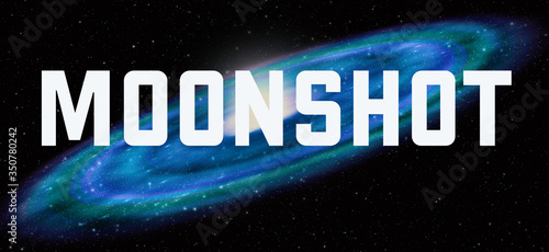 Moonshot theme with cosmic spiral galaxy background