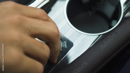 Wallpaper Mural Shot of man hand changing shifts Torontodigital.ca