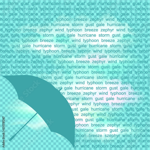 Concept of windy weather conditions against an abstract cloudy sky