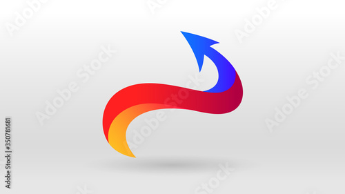 Motion ribbon arrow wave abstract vector background