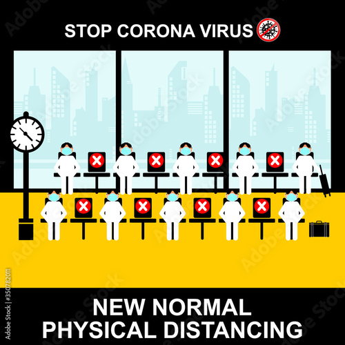 New normal concept and physical distancing 
