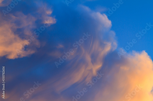 Beautiful cloudy sky in sunset background