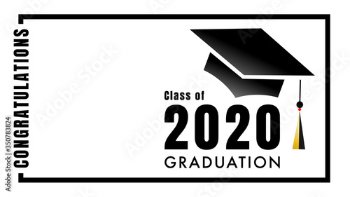 Congratulations Class of 2020 Graduation logo simple. Template for graduation with copy space.isolated on white background ,Vector illustration EPS 10