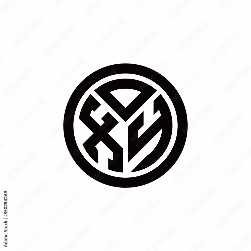 XY monogram logo with circle outline design template XY monogram logo with circle outline design template