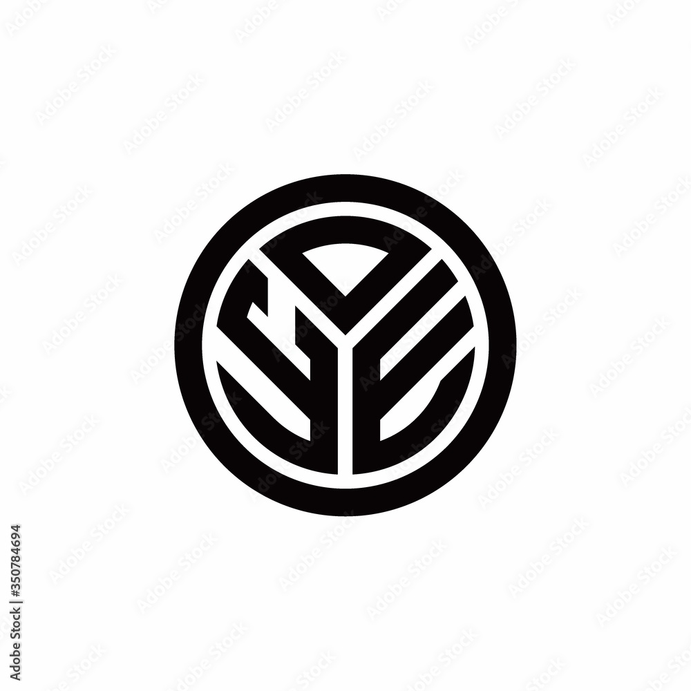 YE monogram logo with circle outline design template YE monogram logo with circle outline design template