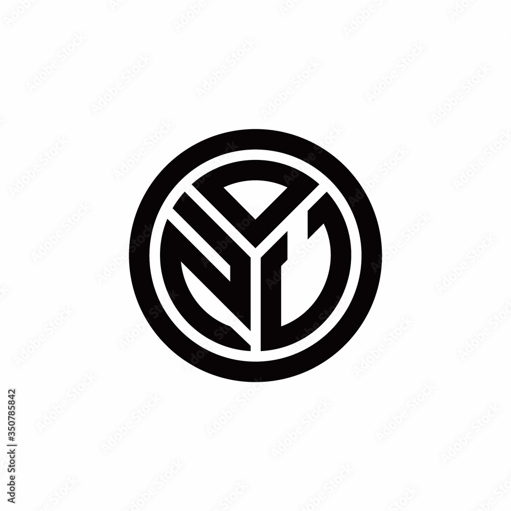 ZU monogram logo with circle outline design template ZU monogram logo with circle outline design template