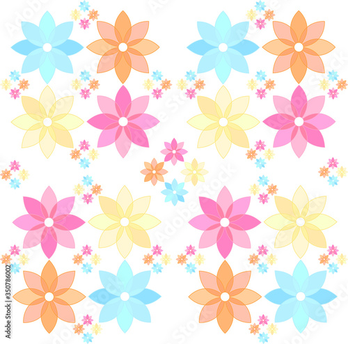 Pastel Seamless Flower Pattern - Textile - Wallpaper - Background