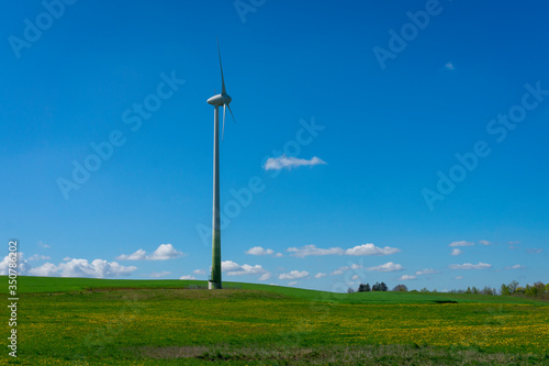 Modern windmill turbine, wind power, green energy