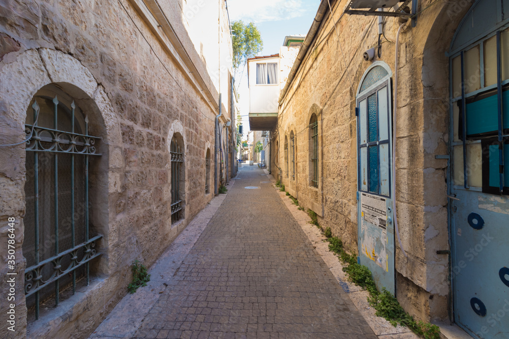 jerusalem, israel. 12-12-2019. Old and Special Buildings, Old Nahlaot Neighborhood in Jerusalem, Israel. From the first neighborhoods outside the city wall. Since 1875.