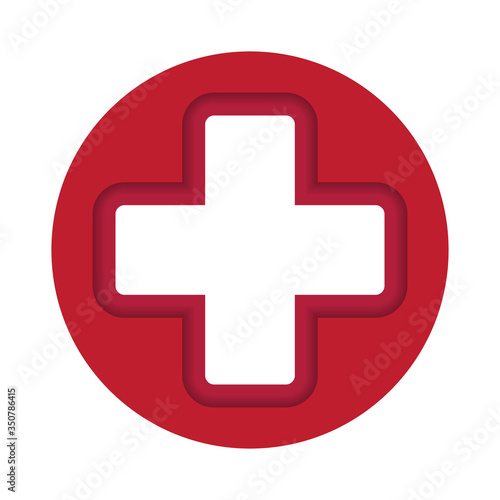 Emergency first aid medical sign for app and websites