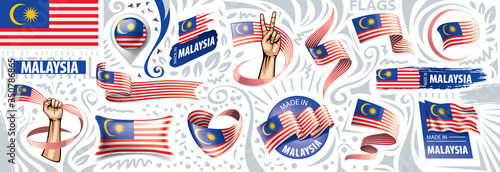 Vector set of the national flag of Malaysia in various creative designs