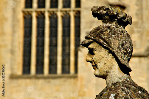Принти на полотні Closeup of weathered bust of Ostorius Scapula, Roman statesman and general who g