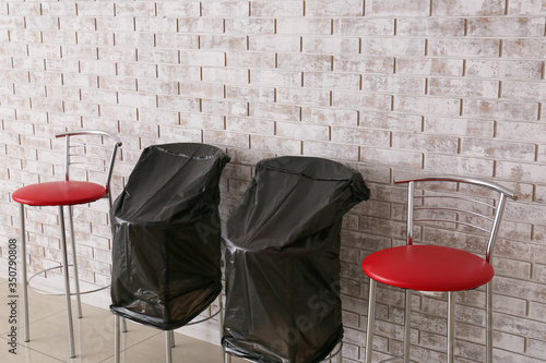 Chairs with polyethylen bag...