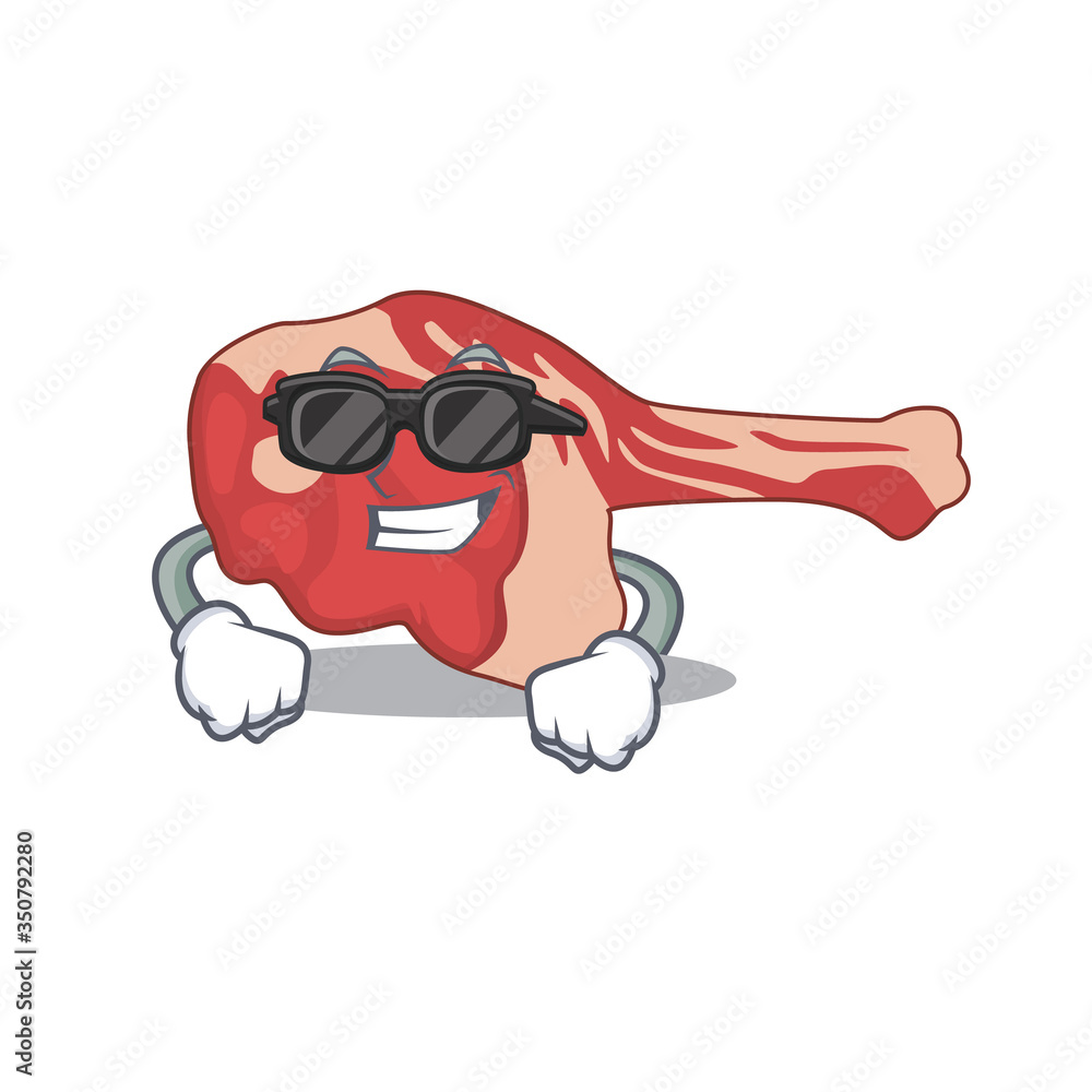 cartoon character of leg of lamb wearing classy black glasses cartoon character of leg of lamb wearing classy black glasses