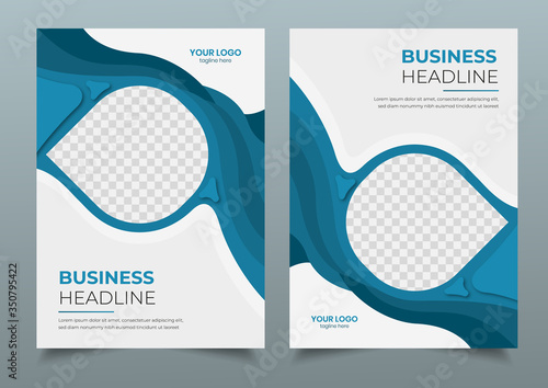 Modern Exhibition standee roll up banner design, poster advertising brochure cover concept, creative x-banner presentation template, flat flag-banner vector blue red orange layout