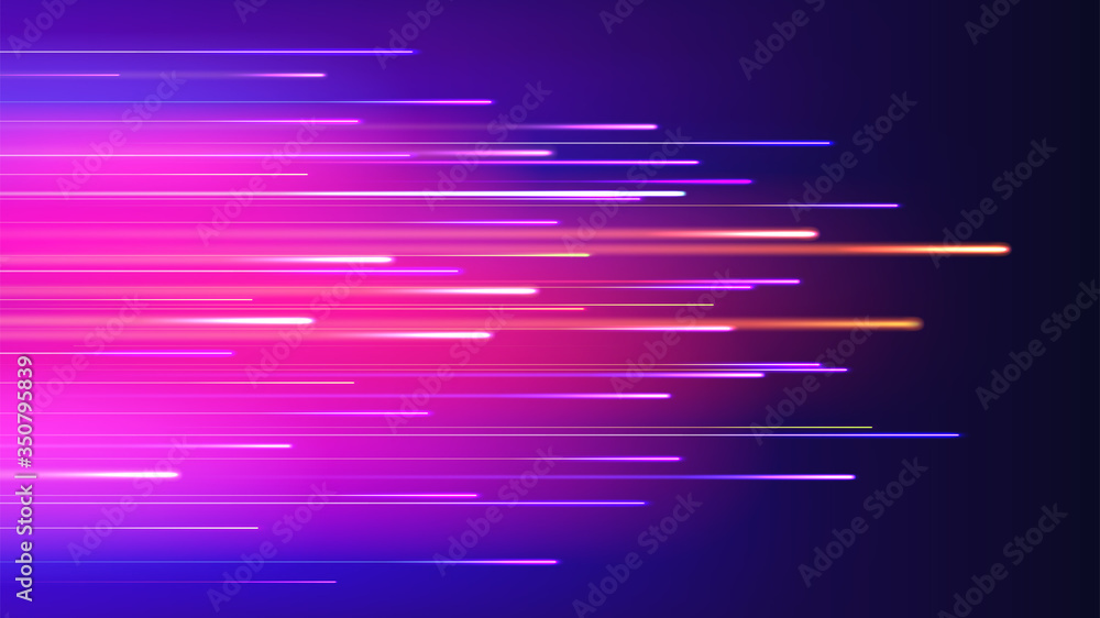 Speed movement neon abstract vector background