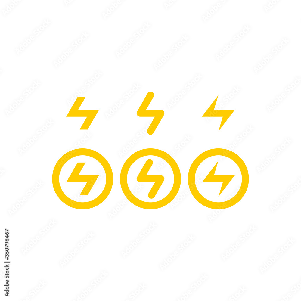 Electric icon compilation with simple flat design vector Electric icon compilation with simple flat design vector