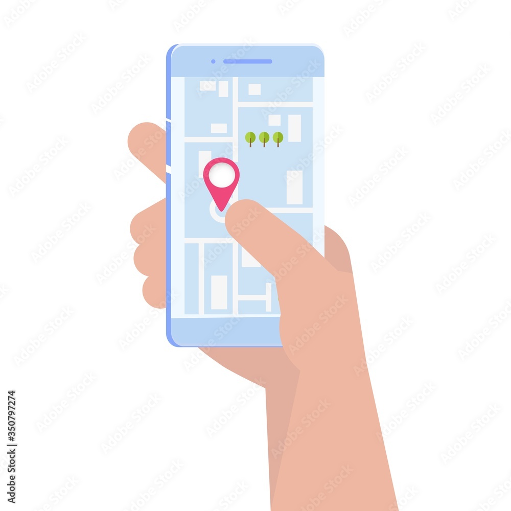 GPS Navigation app, search map concept. Vector illustration. GPS Navigation app, search map concept. Vector illustration.