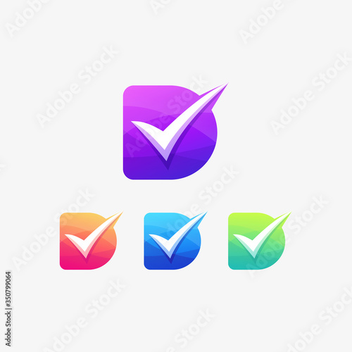 d checklist logo letter correct