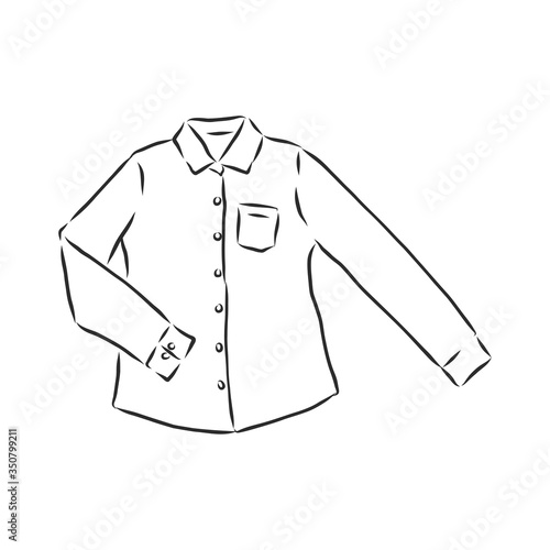 woman's shirt sketch. women's blouse, shirt, vector sketch illustration