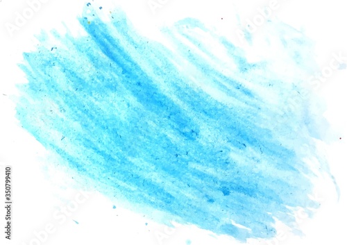 Vector watercolor brush stroke of blue on a white background, stock illustration for design and decoration