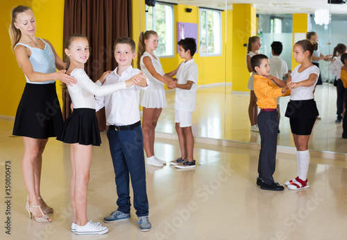 Children  enjoying of partner dance