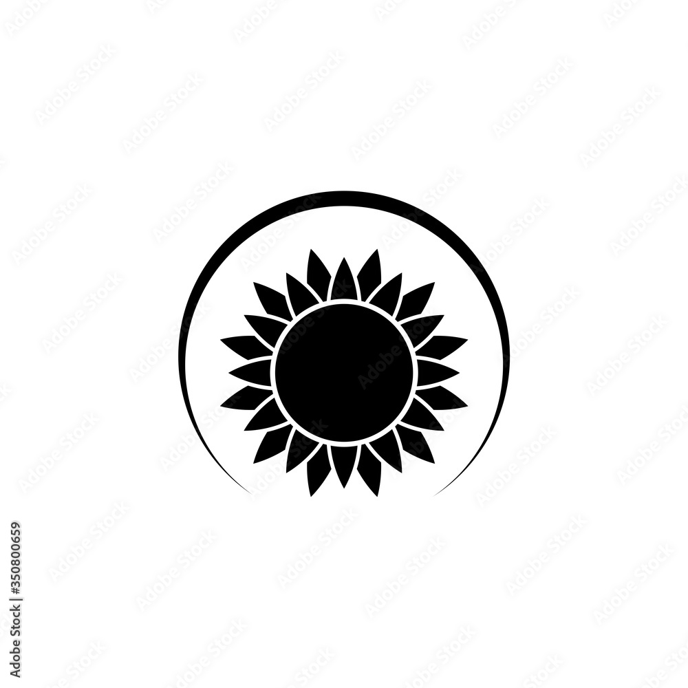 Nature sunflower icon for web design isolated on white background