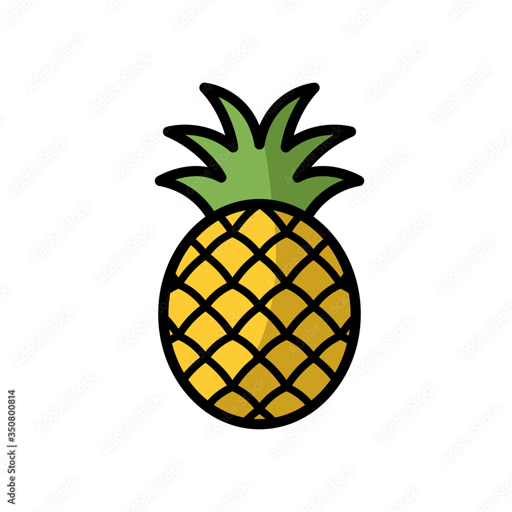 Obraz premium pineapple - fruit icon vector design template