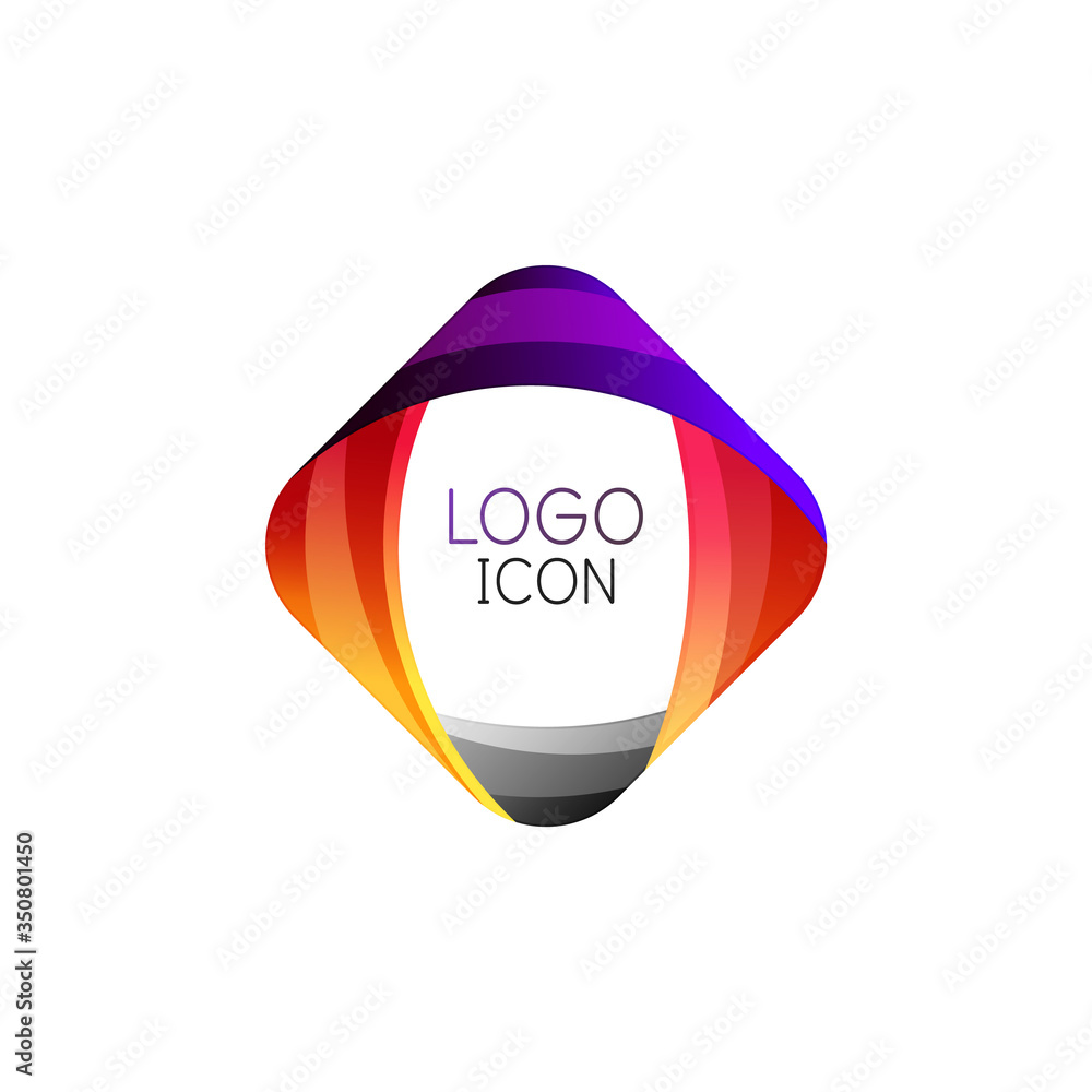 Business trendy geometric square logo design template with bright clean colors Business trendy geometric square logo design template with bright clean colors