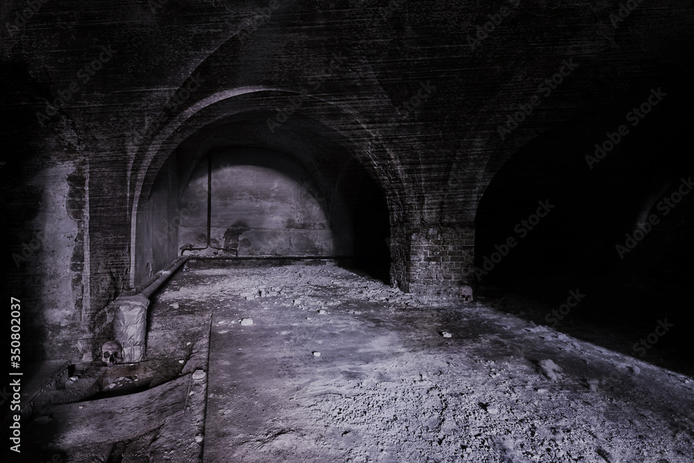Obraz premium Old basement in an abandoned palace