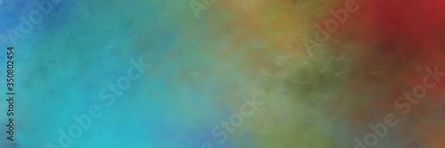 beautiful abstract painting background graphic with blue chill and saddle brown colors and space for text or image. can be used as header or banner