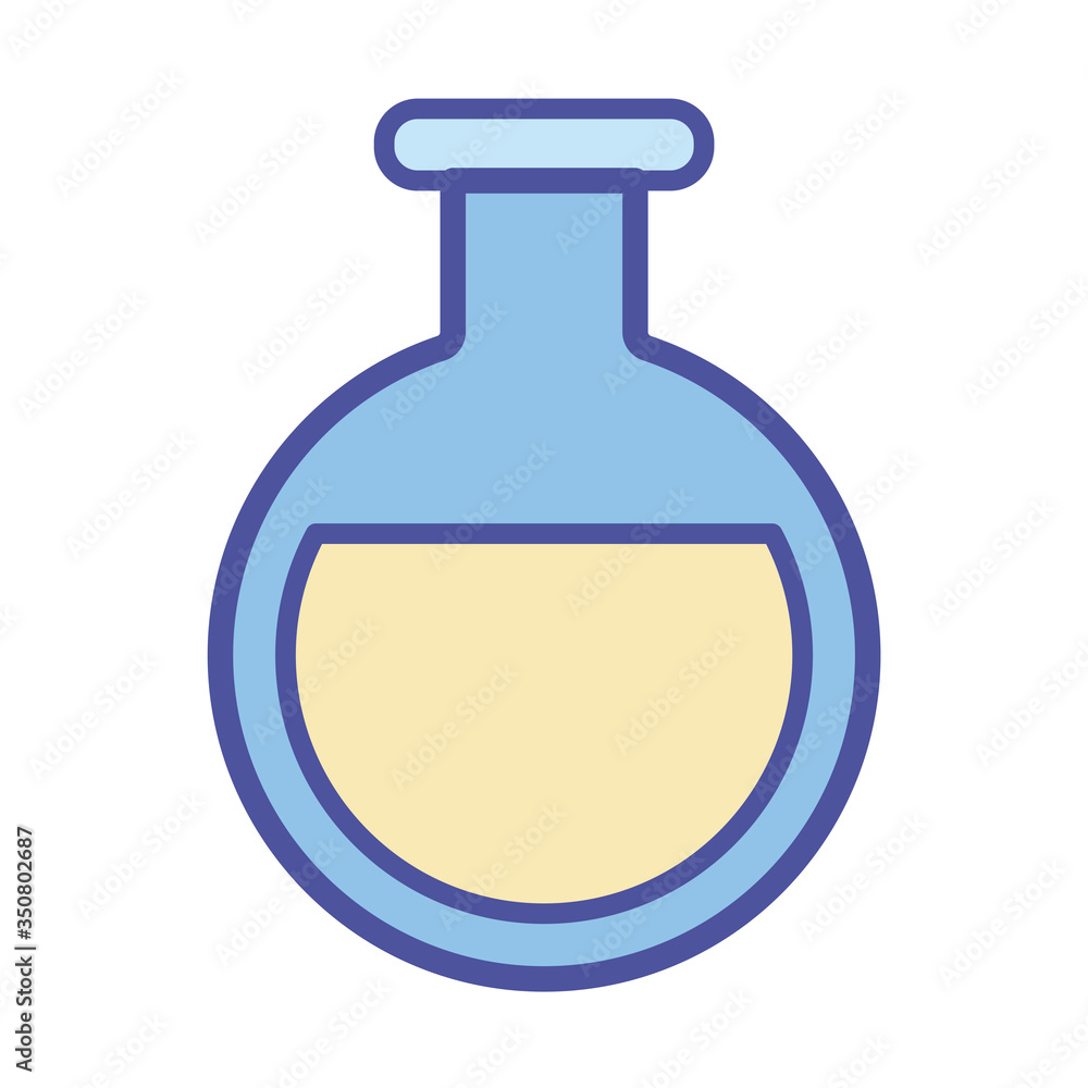 chemistry flask line and fill style icon vector design chemistry flask line and fill style icon vector design