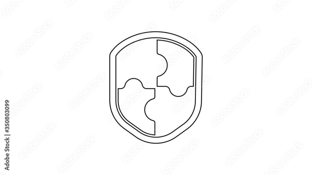 Black line Shield icon isolated on white background. Guard sign. Security, safety, protection, privacy concept. 4K Video motion graphic animation Black line Shield icon isolated on white background. Guard sign. Security, safety, protection, privacy concept. 4K Video motion graphic animation