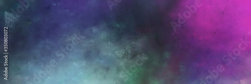 beautiful abstract painting background graphic with dark slate gray, mulberry and cadet blue colors and space for text or image. can be used as horizontal background graphic