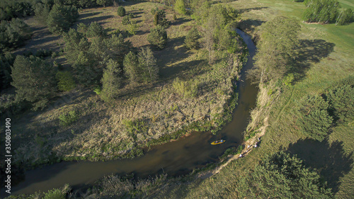 Grabia River flowing in central Poland. photo