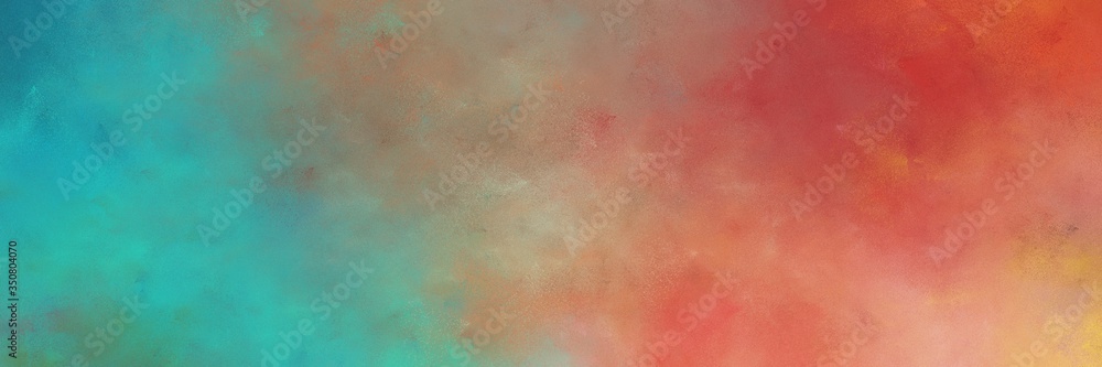 beautiful indian red and light sea green colored vintage abstract painted background with space for text or image. can be used as horizontal header or banner orientation