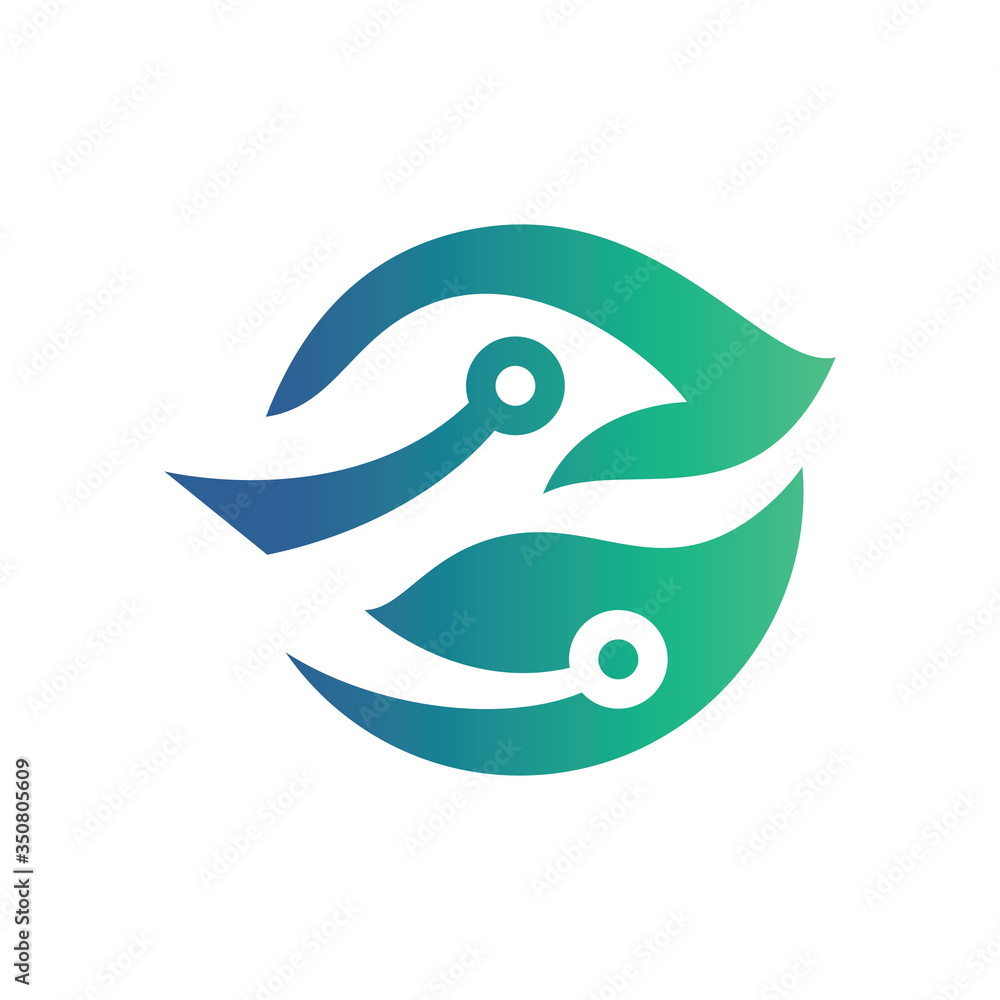 Leaf Technology Vector Logo Leaf Technology Vector Logo